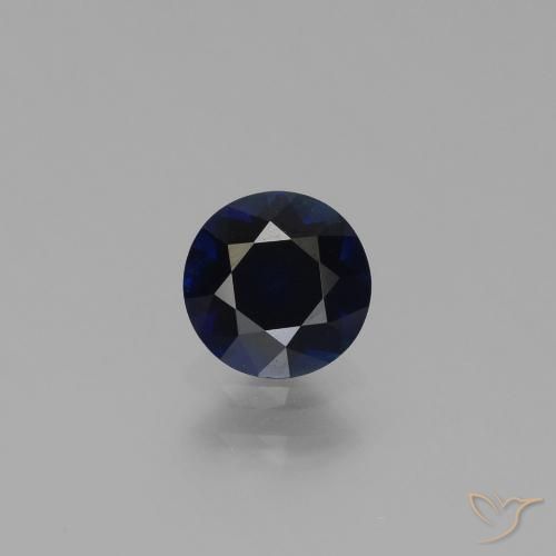 0.73ct Natural Azul oscuro Zafiro, Redondo, VVS-VS
