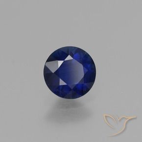 Zafiro Azul crepúsculo natural de 0.68 ct, Redondo, VVS