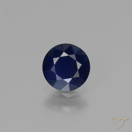 0.62ct Natural Azul marino Zafiro, Redondo, VVS