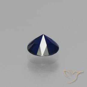 Zafiro Azul marino natural de 0.62 ct, Redondo, VVS