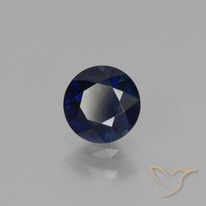 Zafiro Azul crepúsculo natural de 0.66 ct, Redondo, VS
