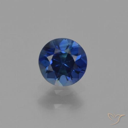 0.56ct Natural Azul marino Zafiro, Redondo, VS
