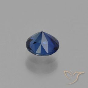 Zafiro Azul marino natural de 0.56 ct, Redondo, VS