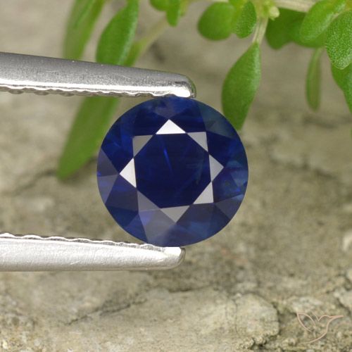 0.60ct Natural Azul marino Zafiro, Redondo, VS