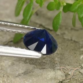 Zafiro Azul marino natural de 0.60 ct, Redondo, VS
