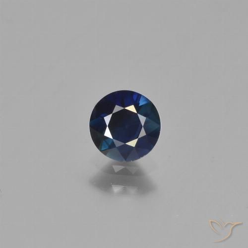 0.65ct Natural Azul oscuro Zafiro, Redondo, VS
