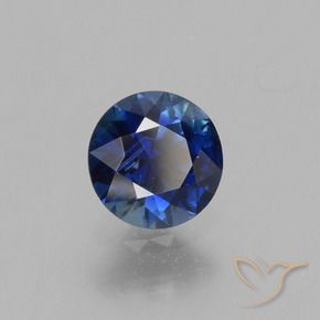 Zafiro Azul crepúsculo natural de 0.54 ct, Redondo, VS