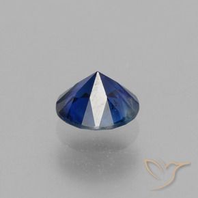 Zafiro Azul crepúsculo natural de 0.54 ct, Redondo, VS