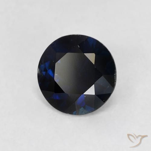Zafiro Azul crepúsculo natural de 0.57 ct, Redondo, VVS-VS