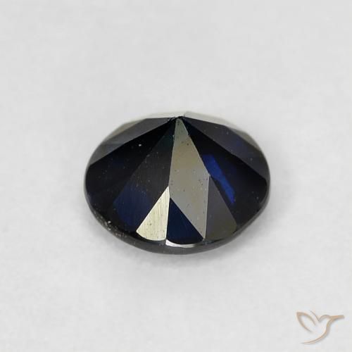 Zafiro Azul crepúsculo natural de 0.57 ct, Redondo, VVS-VS