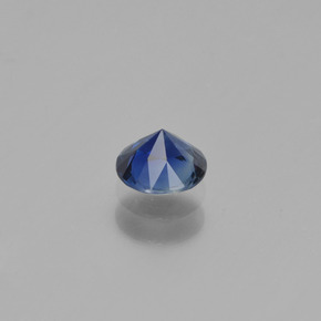 Zafiro azul oscuro natural de 0,62 ct, corte redondo, VVS-VS