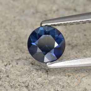 Zafiro Azul marino natural de 0.64 ct, Redondo, VS