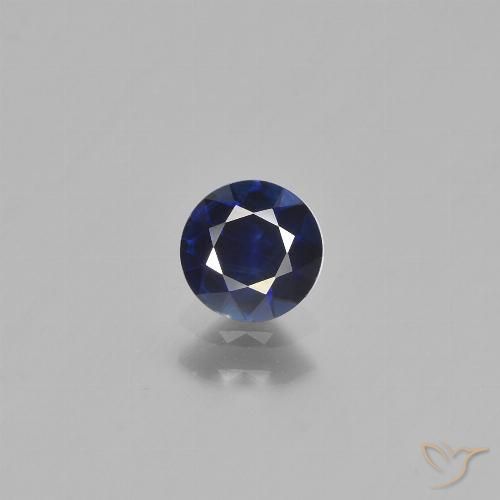 0.66ct Natural Azul oscuro Zafiro, Redondo, VS