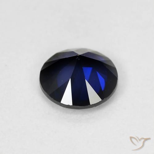Zafiro Azul crepúsculo natural de 0.75 ct, Redondo, VVS-VS