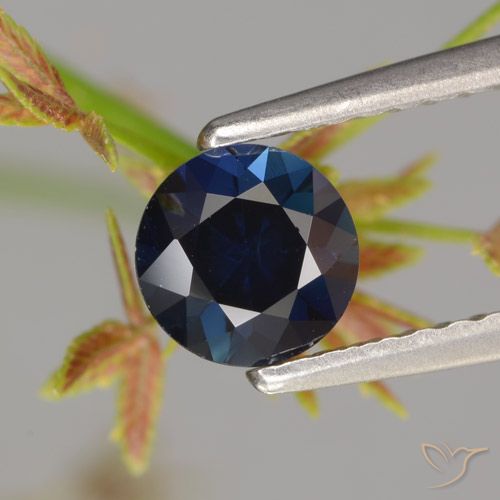 0.66ct Natural Azul marino Zafiro, Redondo, VVS