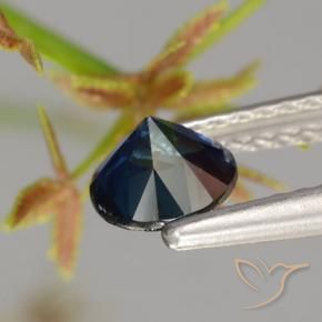 Zafiro Azul marino natural de 0.66 ct, Redondo, VVS