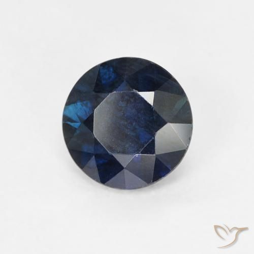 Zafiro Azul crepúsculo natural de 0.62 ct, Redondo, VS
