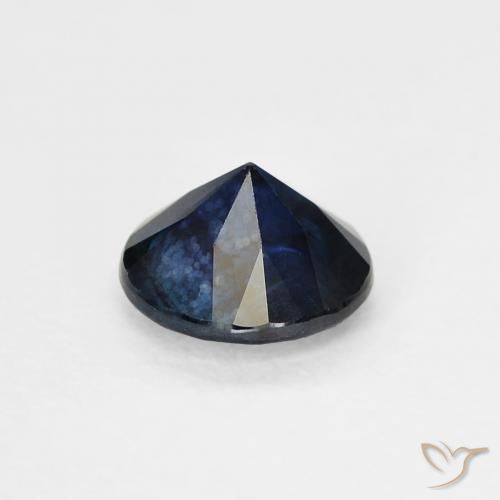 Zafiro Azul crepúsculo natural de 0.62 ct, Redondo, VS