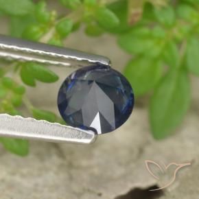 Zafiro Azul real natural de 0.55 ct, Redondo, VS