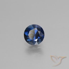 Zafiro Azul crepúsculo natural de 0.79 ct, Redondo, VS