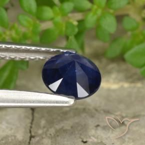 Zafiro Azul oscuro natural de 0.55 ct, Redondo, VS