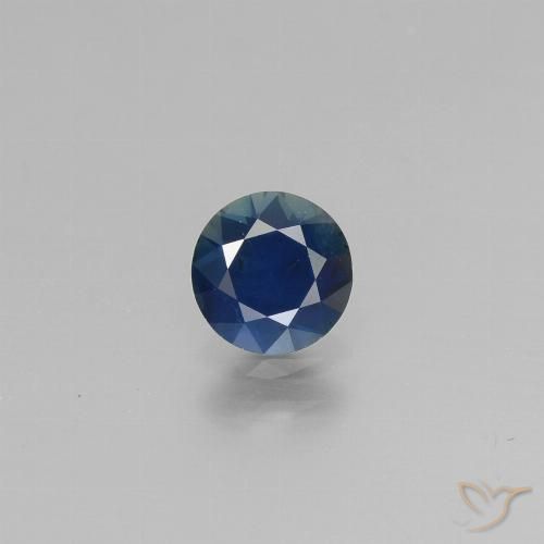 0.70ct Natural Azul noche Zafiro, Redondo, VS