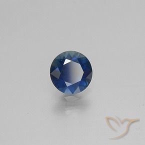 Zafiro Azul noche natural de 0.70 ct, Redondo, VS