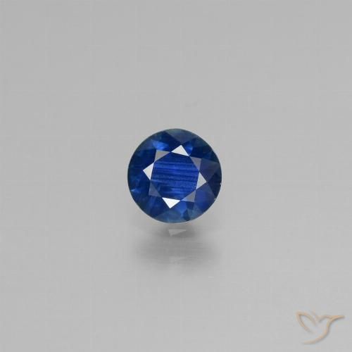 0.52ct Natural Azul marino Zafiro, Redondo, VS