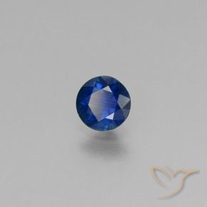Zafiro Azul marino natural de 0.52 ct, Redondo, VS