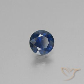 Zafiro Azul real natural de 0.69 ct, Redondo, VS
