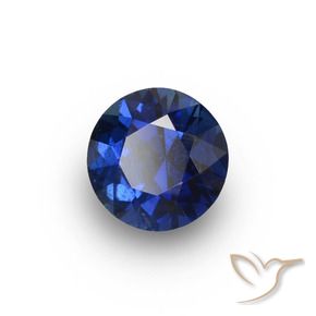 Zafiro Azul crepúsculo natural de 0.64 ct, Redondo, VS