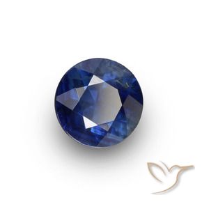Zafiro Azul crepúsculo natural de 0.67 ct, Redondo, VS