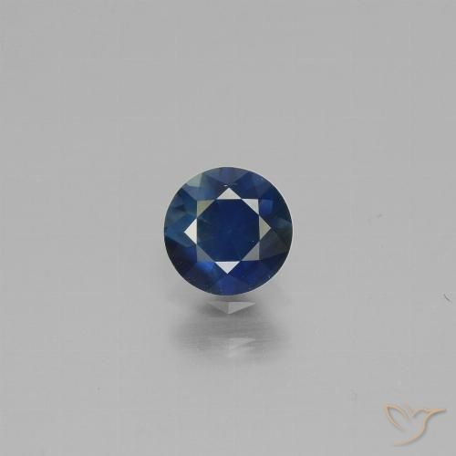 0.62ct Natural Azul oscuro Zafiro, Redondo, VS