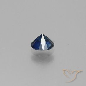Zafiro Azul oscuro natural de 0.62 ct, Redondo, VS