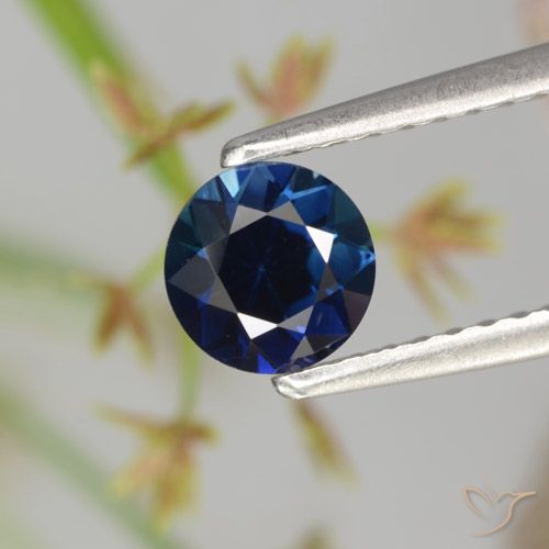 0.62ct Natural Azul marino Zafiro, Redondo, VVS-VS