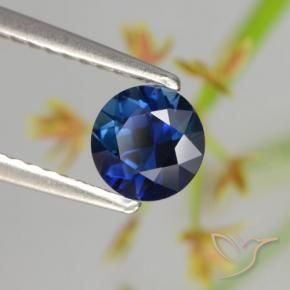 Zafiro Azul marino natural de 0.62 ct, Redondo, VVS-VS