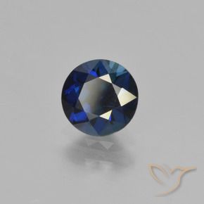 Zafiro Azul crepúsculo natural de 0.78 ct, Redondo, VVS-VS