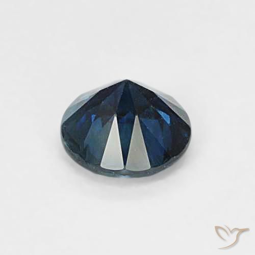 Zafiro Azul noche natural de 0.65 ct, Redondo, VVS-VS