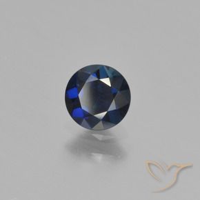 Zafiro Azul crepúsculo natural de 0.55 ct, Redondo, VVS-VS