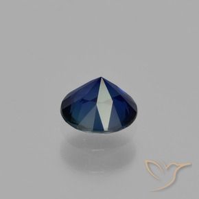 Zafiro Azul marino natural de 0.55 ct, Redondo, VVS-VS