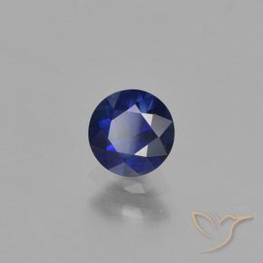 Zafiro Azul crepúsculo natural de 0.56 ct, Redondo, VS