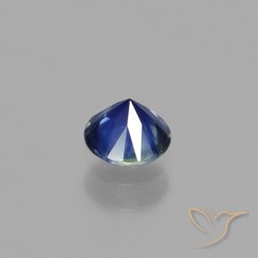 Zafiro Azul crepúsculo natural de 0.56 ct, Redondo, VS