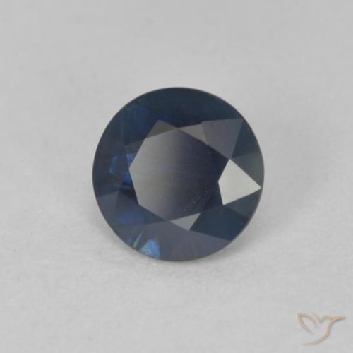 Zafiro Azul crepúsculo natural de 0.83 ct, Redondo, VS