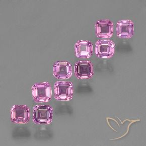 Gemas de Zafiro Rosado medio natural de 1.57 ct, Corte Octágono / Esmeralda, VS