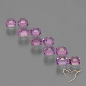 Gemas de Zafiro Rosado medio natural de 1.57 ct, Corte Octágono / Esmeralda, VS