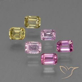 Gemas de Zafiro Multicolor natural de 1.93 ct, Corte Octágono / Esmeralda, VS