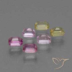Gemas de Zafiro Multicolor natural de 1.93 ct, Corte Octágono / Esmeralda, VS