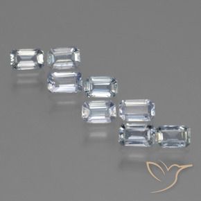 Gemas de Zafiro Azul claro natural de 2.81 ct, Corte Octágono / Esmeralda, VS