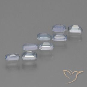 Gemas de Zafiro Azul claro natural de 2.81 ct, Corte Octágono / Esmeralda, VS