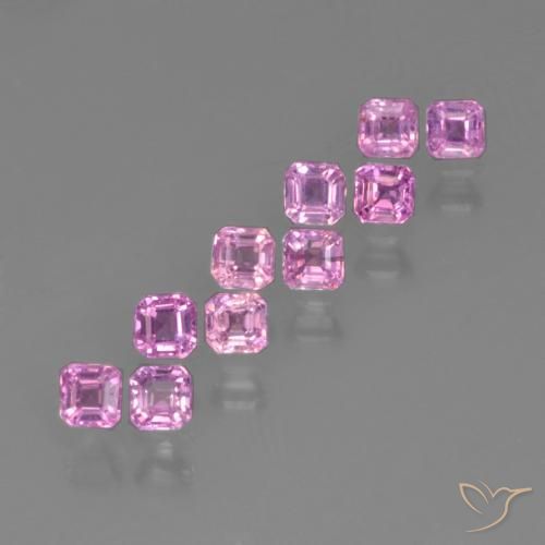 Gemas de Zafiro Rosado púrpura natural de 1.25 ct, Corte Octágono / Esmeralda, VS